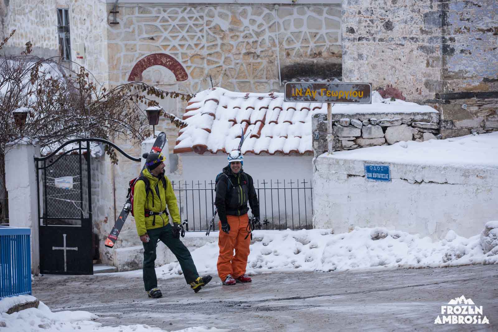 Ski touring in Thessaloniki on Chortiatis.